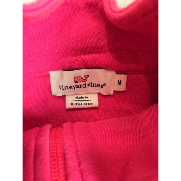 Vineyard Vines Womens Medium Pullover Quarter Zip w/Pink Striped & Blue Shoulder - Picture 2 of 9